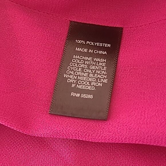 EXPRESS Peasant Blouse Semi Sheer Long Sleeve Fuschia Pink Size M - Picture 11 of 11